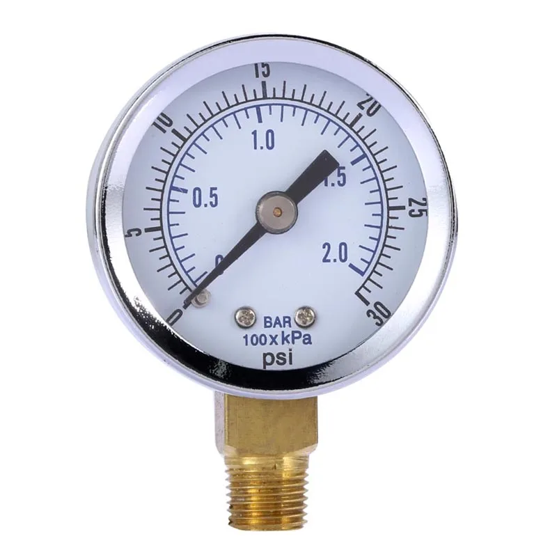 

New 1/8" NPT Vehicle Motorcycle Car Wheel Tire Air Compressor / Hydraulic Pressure Gauge 0-30 PSI Side Mount 1.5" FULI