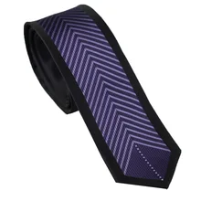 Мужские галстуки для костюма дизайн Черная граница фиолетовый/розовый стрела полосатый микрофибра шейный платок, тонкий галстук 6 см платье рубашки Свадебный галстук