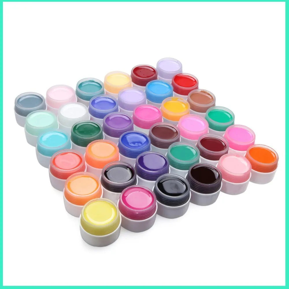 36 горшков/набор чистый цвет Декор УФ гель 36 цветов для ногтей советы наращивание ногтей гель французский маникюр бренд