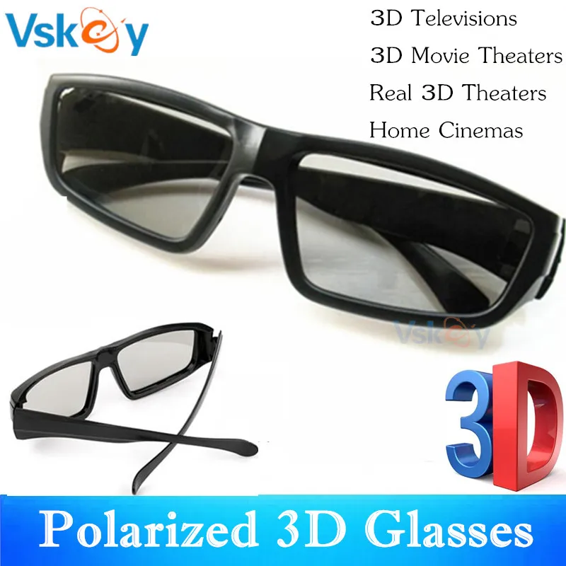 VSKEY 3pcs Polarized 3D Glasses For Passive 3D Televisions RealD 3D Movie Theaters System Cinema Glasses For Adults