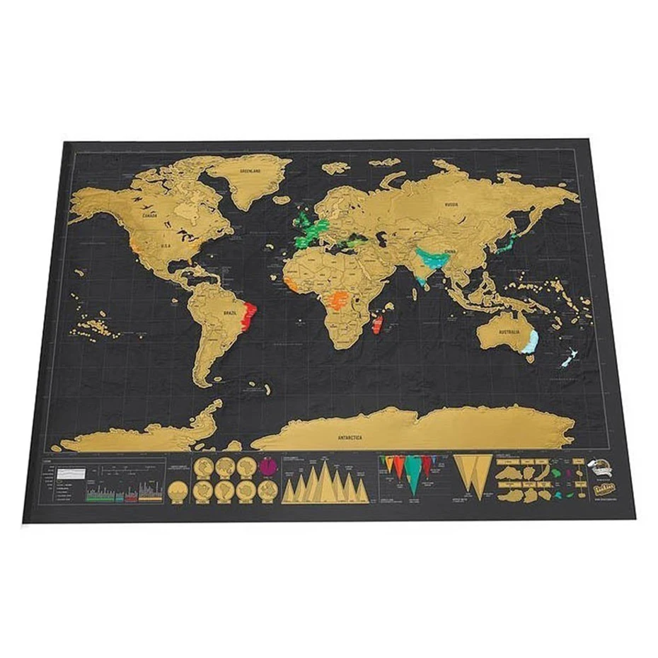 Deluxe Erase карта мира путешествия Скретч Карта мира путешествия царапина для карты 82,5x59,4 см комнаты домашнего офиса украшения настенные