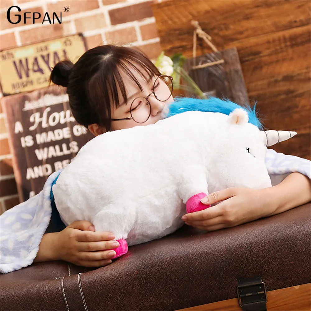 Caliente 50 cm Kawaii Unicornio muñeca de juguete de Peluche con manta suave Animal Peluche caballo Unicornio Peluche juguetes para niños Navidad regalo Caliente 50 cm Kawaii Unicornio muñeca de juguete de Peluche con manta suave Animal Peluche caballo Unicornio Peluche juguetes para niños Navidad regalo