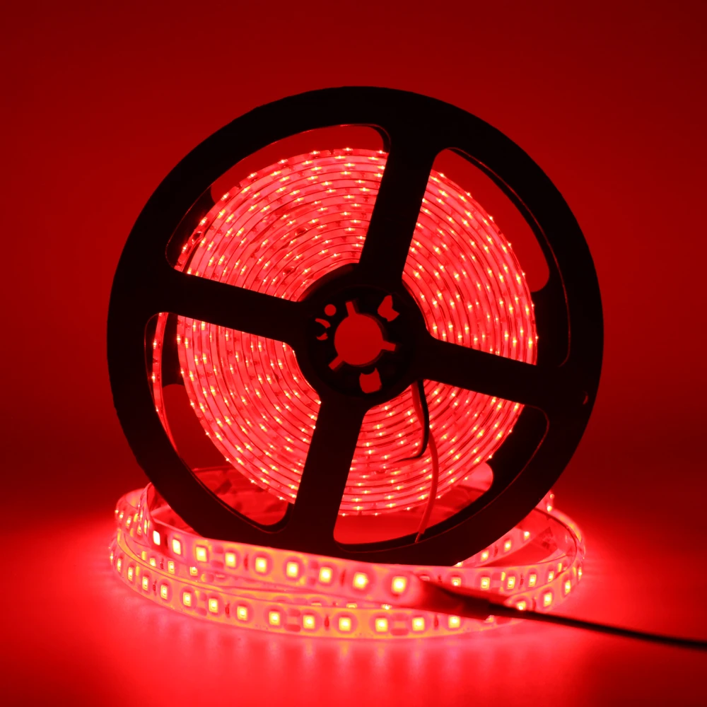 

only 25pcs available! Waterproof 5M 600LEDS 2835 SMD LED Strip Light RED Color 3528 Flexible led string ribbon Neon Lighting