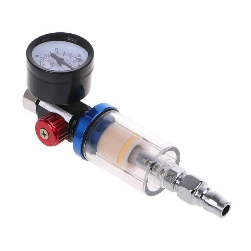 

Scratch Air Pressure Regulator Gauge Spray Gun & In-line Water Trap Filter Tool