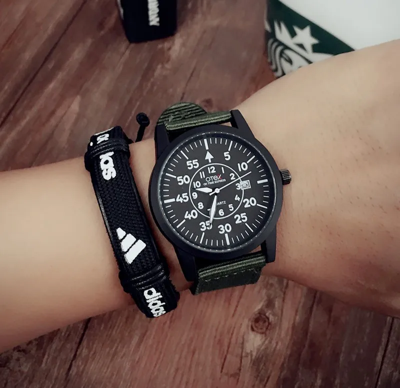 Роскошные модные спортивные часы для мужчин и женщин, подарок в армейском стиле, брезентовый браслет, камуфляжные наручные часы, relojes mujer
