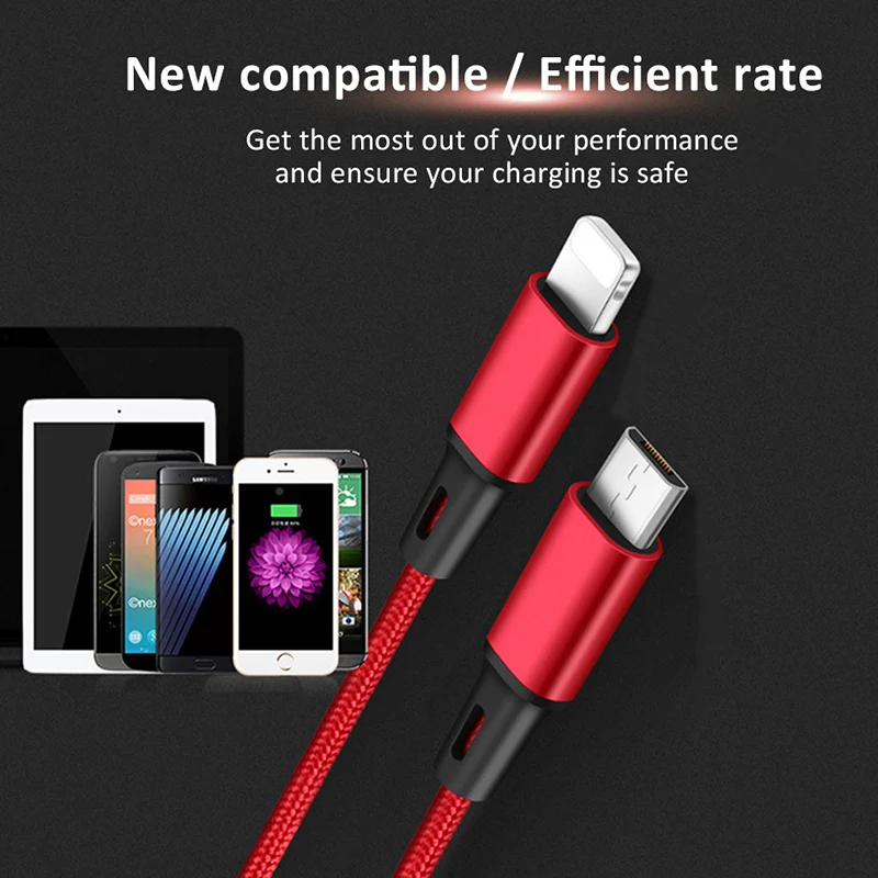 NOHON 2 в 1 быстрый микро USB кабель для зарядки Iphone X 8 7 6 Samsung Galaxy S7 S6 мобильный телефон