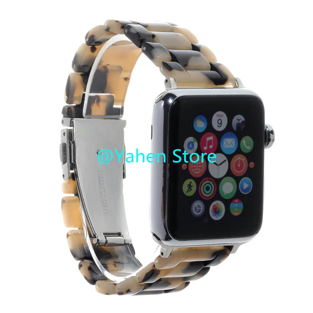 

New Style Color Light Resin Bracelet for Apple Watch Band Series 4 3 2 1 Men/Women Strap for Apple iWatch 40/44/38/42mm For Girl