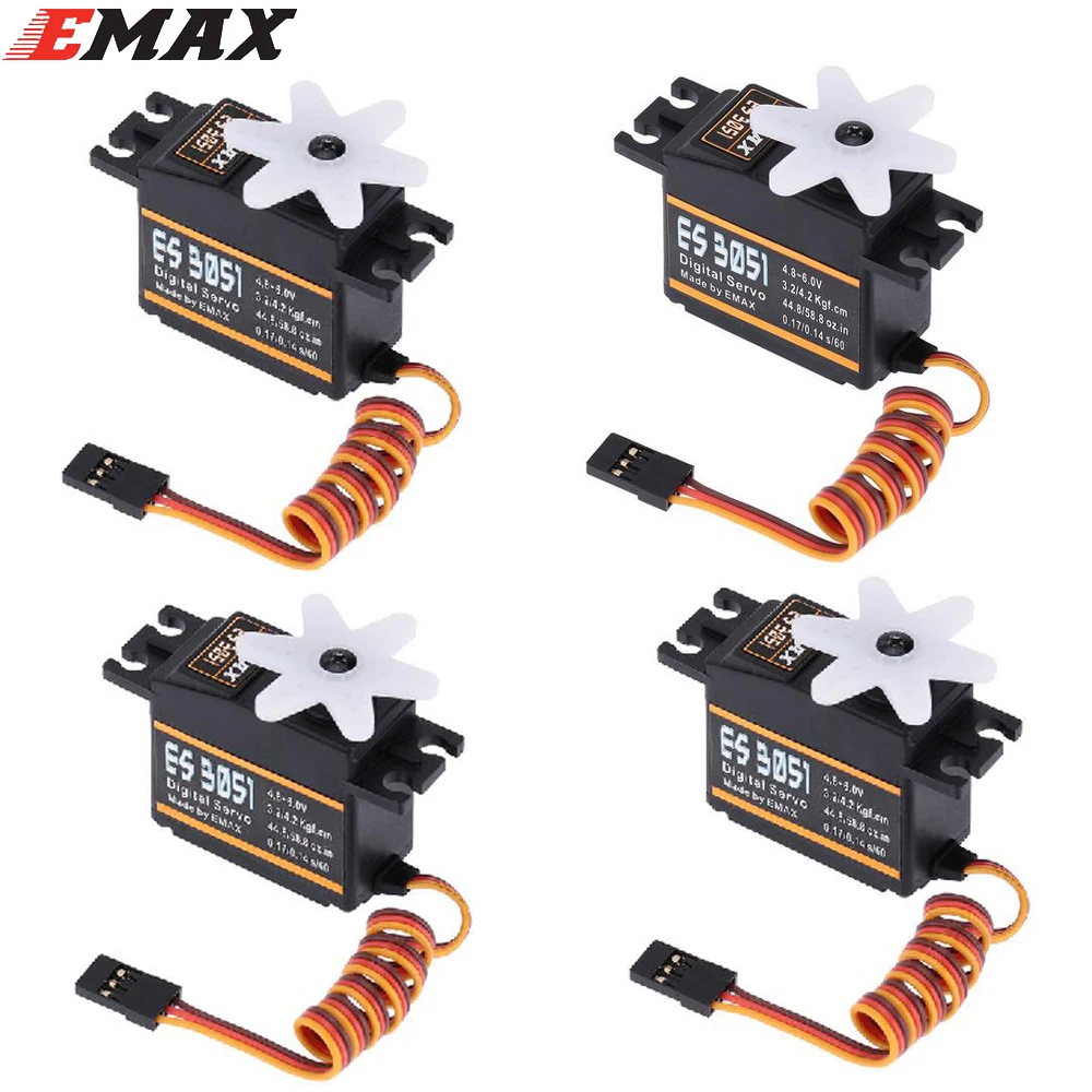 

Register shipping 4 pcs/lot EMAX ES3051 Plastic Digital Servo for RC Helicopter Airplane Plane