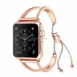 Ремешок для Apple Watch Band нержавеющая сталь цепь наручные часы для iWatch девушка блеск Мода Регулируемый Современный дизайн серии 4 3 2 1