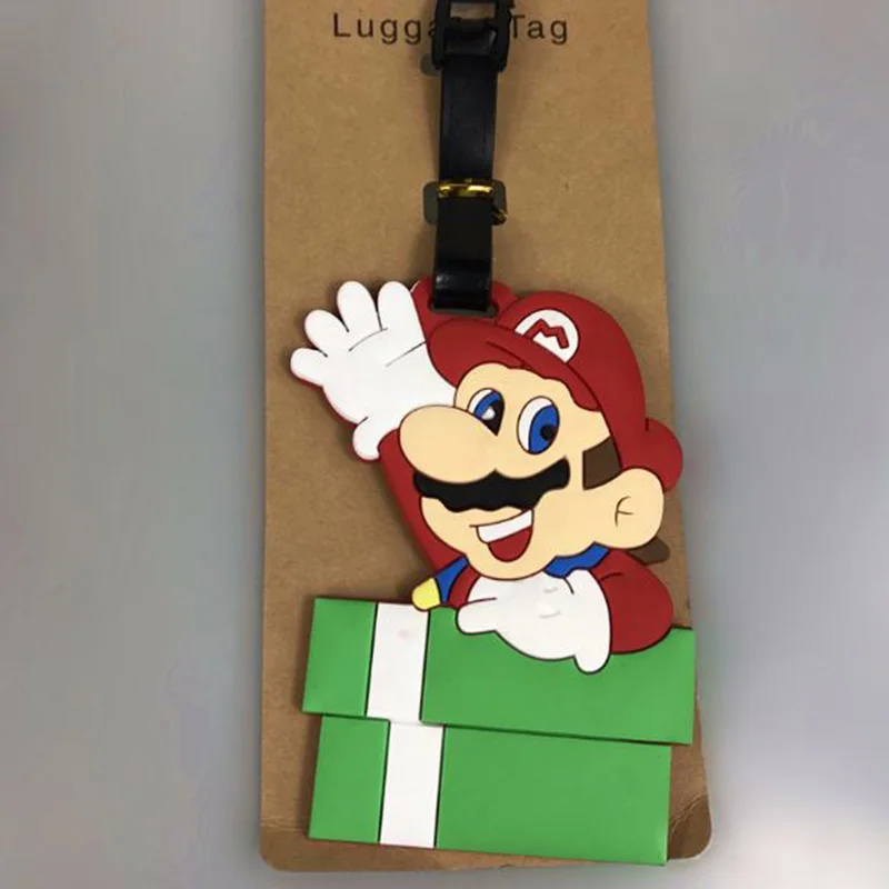 

1 Pc New Luggage Tag Super Mario Suitcase ID Address Holder Baggage Boarding Tags Portable Label Figure Toy