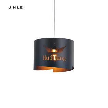 

Retro led industrial wind hollow - English pendant light restaurant cafe bar Iron art crown home decorate lamp and luminaire