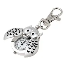 YCYS специальный дизайн карманные Fob часы мини металлический брелок сова двойной открытый кварцевый сплав аналоговые часы серебро