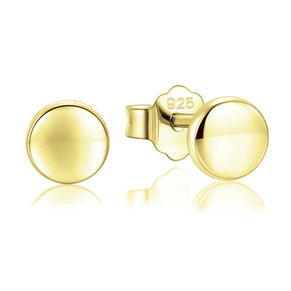Modian 925 пробы серебряные модные милые роскошные золотые и розовые Золотые круглые серьги-гвоздики для женщин, хорошее ювелирное изделие - Окраска металла: 18K Gold Color