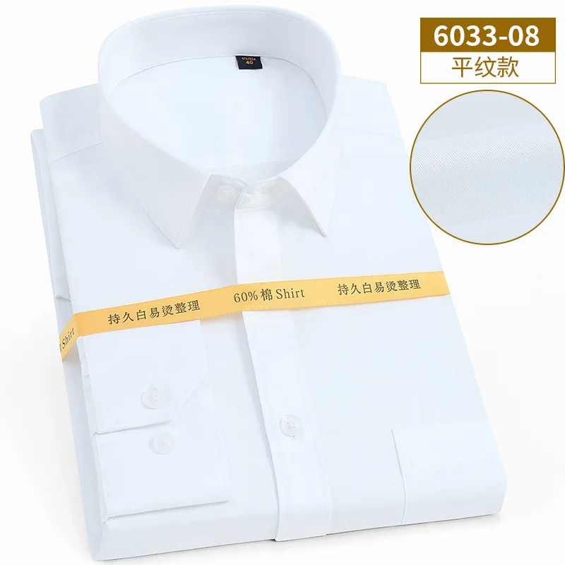 New Mens Shirts Business Men s Shirt Long Sleeve Square Collar Solid Color Slim Workwear Comfortable 2