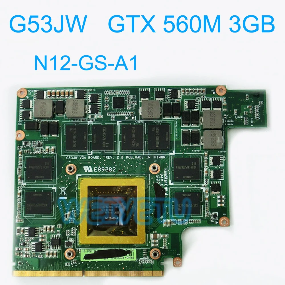G53JW_MXM N12E-GS-A1 GTX560M 3 ГБ GPU для ASUS G53SW G53SX G73JW G73SW Laptopo VGA Видеокарта плате 100% тестирование рабочий