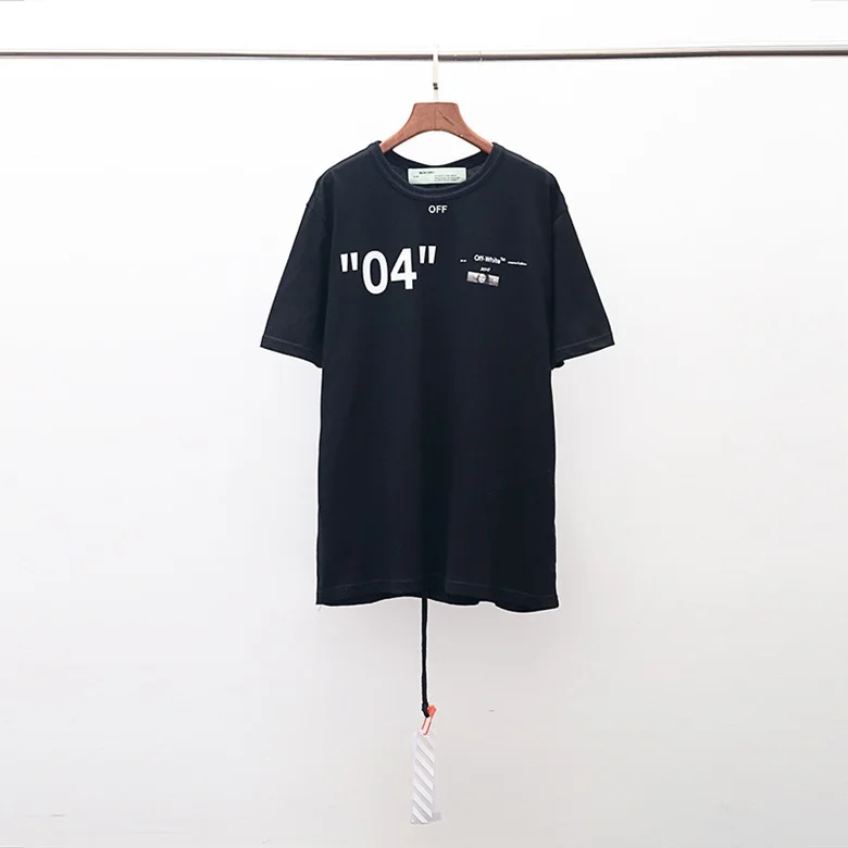 OFF-WHITE Новинка OW 04 ограниченная свободная хлопковая футболка с короткими рукавами и принтом Monalissa