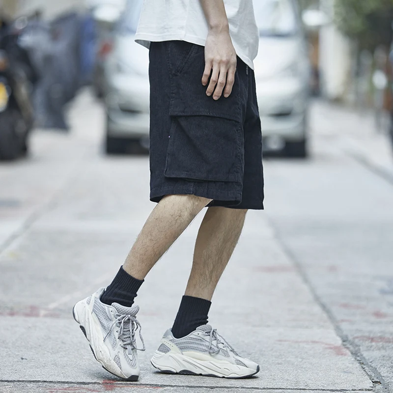 NEW Harajuku Men Corduroy Shorts Summer Hip Hop Cargo Shorts Streetwear Mens Workout Shorts Casual Shorts Male Chino Shorts