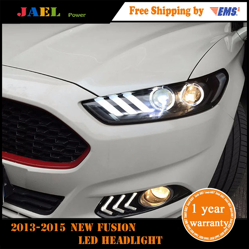 Jael Mustang Type Head Lamp For 2013-2015 Year Mondeo New Fusion LED Headlight DRL Bi Xenon Lens High Low Beam Parking Fog Lamp