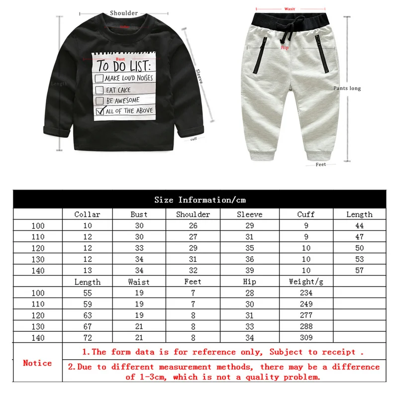 Топ и топ, весенне-осенние повседневные комплекты одежды для мальчиков хлопковая футболка с длинными рукавами и надписью+ штаны, комплект из 2 предметов детская спортивная одежда
