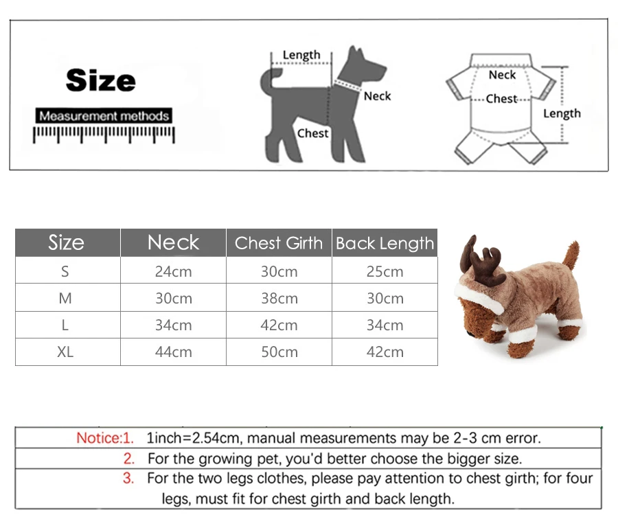 Dog Costume Size Chart