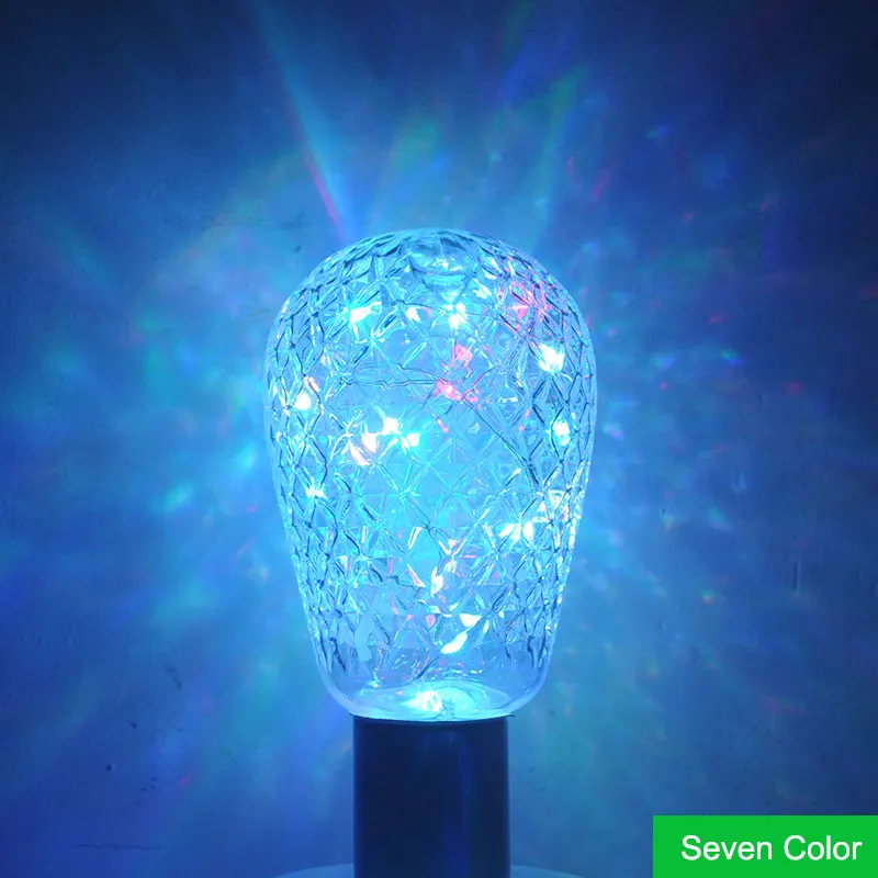 Светодиодный светильник Edison ST64 AC85-265 E27, светодиодный светильник из меди, цветной светодиодный светильник RGB, рождественские украшения для украшения дома - Испускаемый цвет: RGB