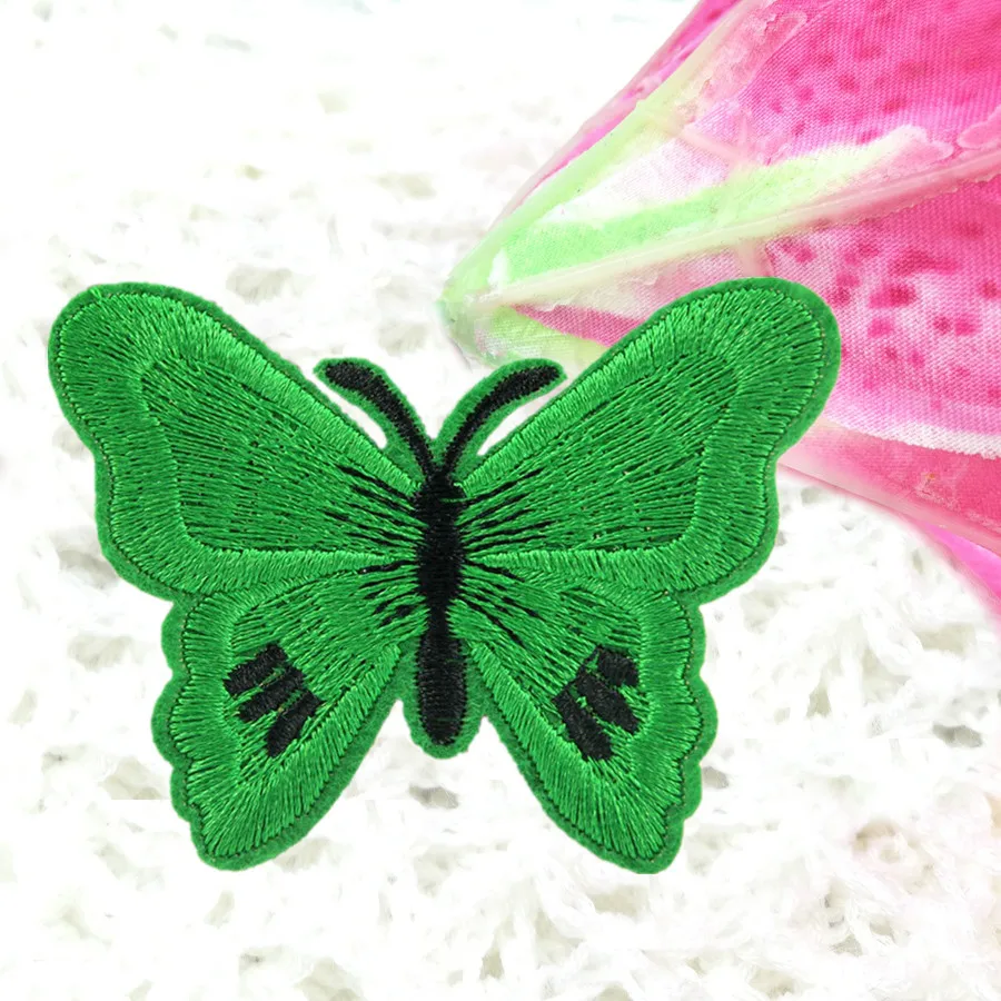 1 Pcs Green Butterfly Parches Iron On Patch for Jeans Stickers for