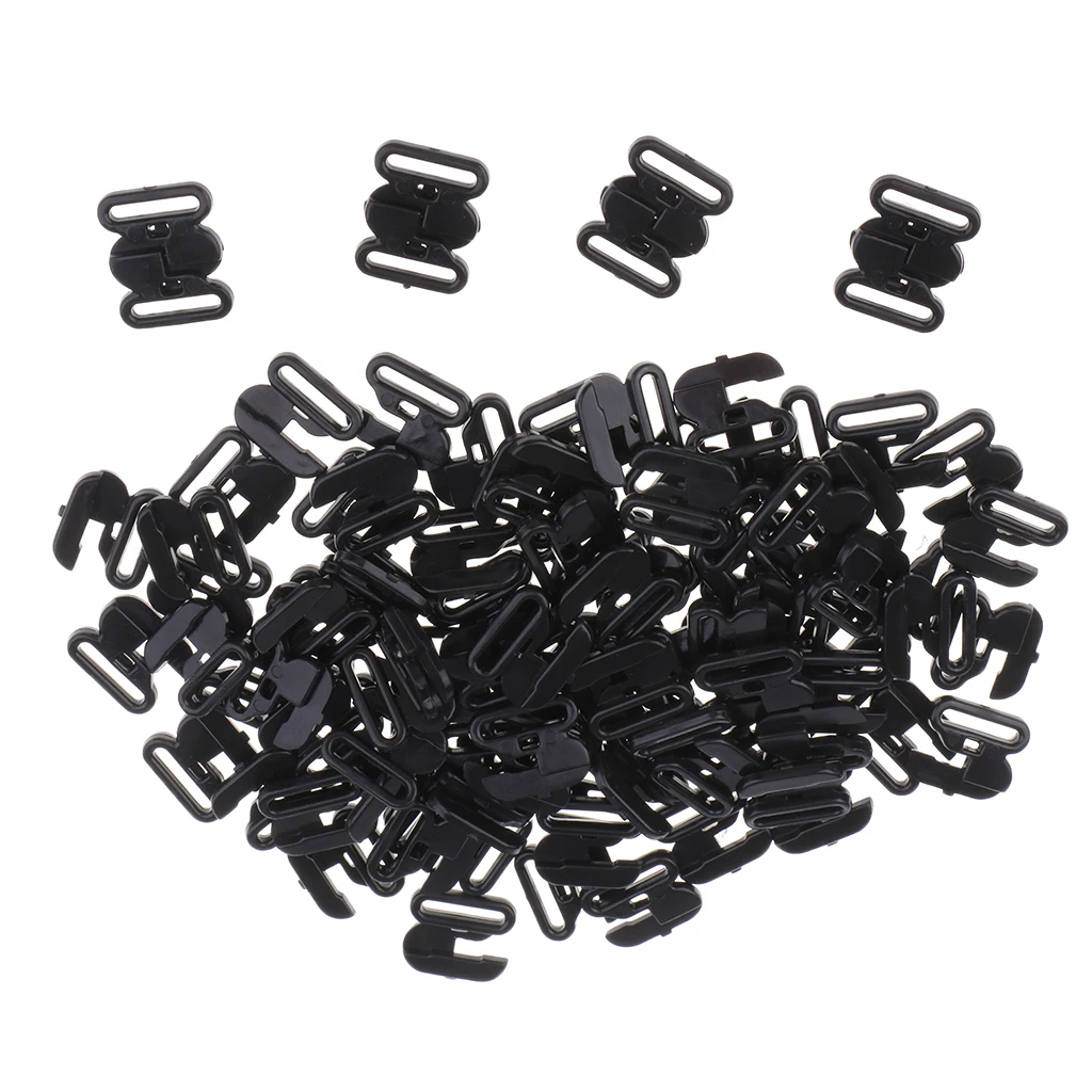 50 Sets Plastic Bra Strap Adjustment Sliders Hooks Lingerie Sewing Fasteners