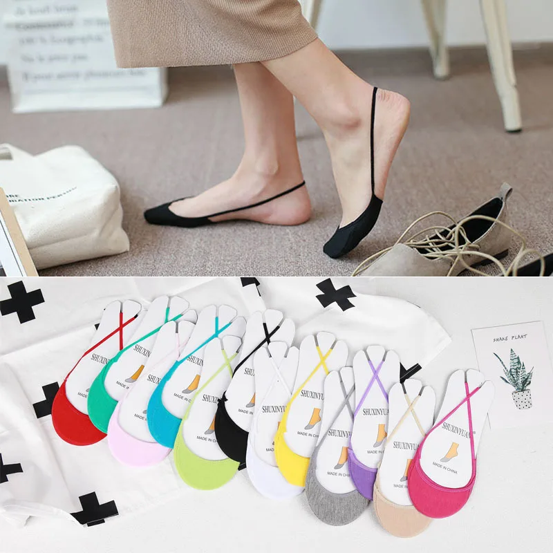 

1 pair of summer cotton ladies socks invisible half palm female socks new ladies Korean version of the non-slip invisible socks