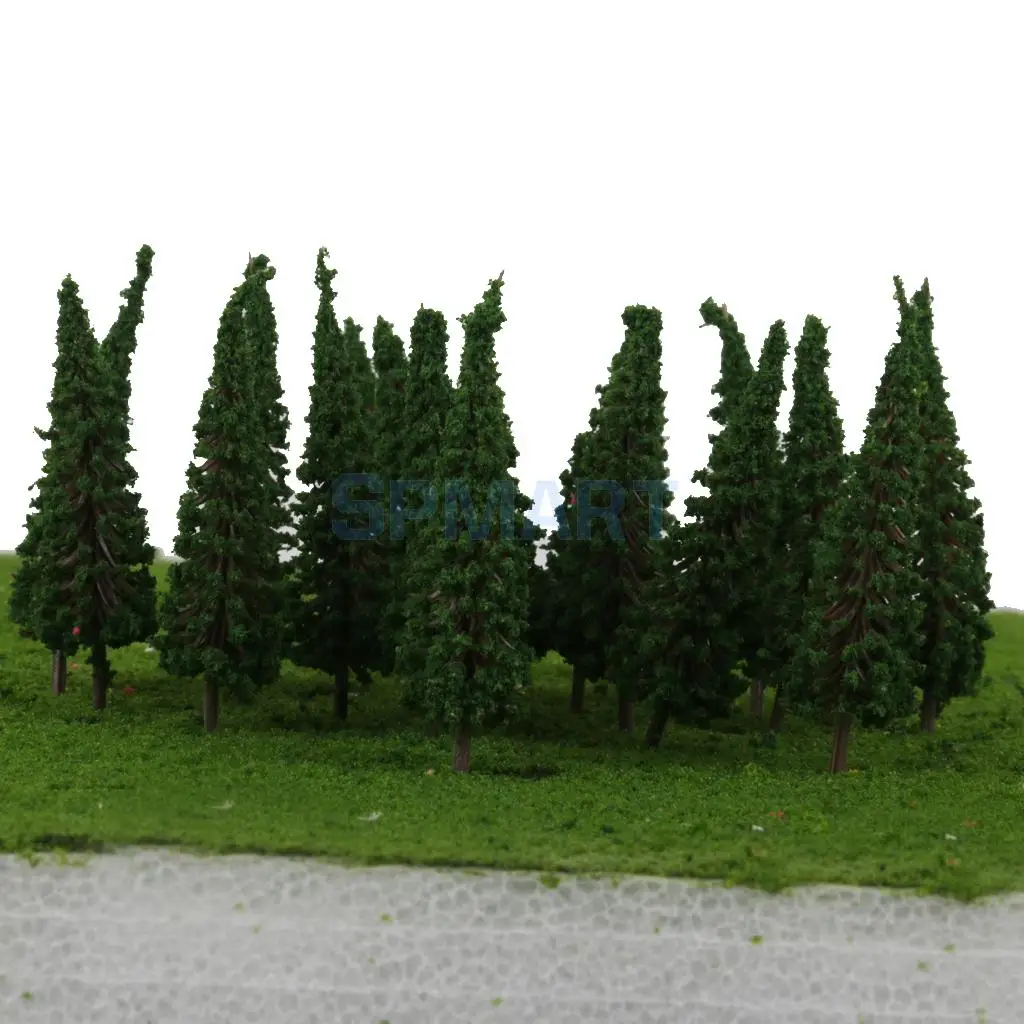 100x Green Pagoda Model Trees 1:100 for RR Train Railway Garden Park Street DIY Toys