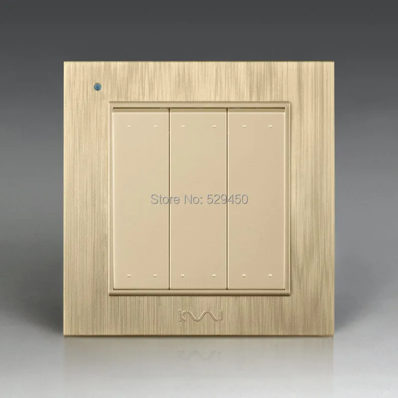 

Free Shipping, Kempinski Luxury Wall Switch, 3 Gang 1 Way, Light Switch, AC 110~250V, X8 series