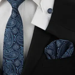 HOOYI 2019 набор галстуков для мужчин модный мужской Карманный платок Квадратные запонки шелковые галстуки