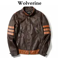 Men Leather Jacket Cosplay X Men Wolverines James Logan Jacket PU Motorcycle Jackets Male Coat Autumn Winter Clothing M-4XL