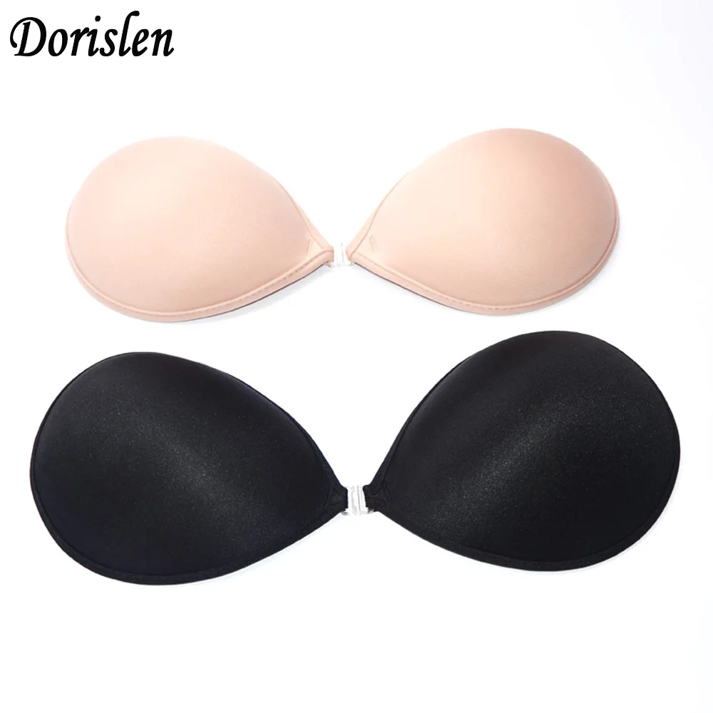 

Dorislen Lycra Cover Silicone Bras Push Up Women Stick On Bra Adhesive Front Closure Bra Intimates