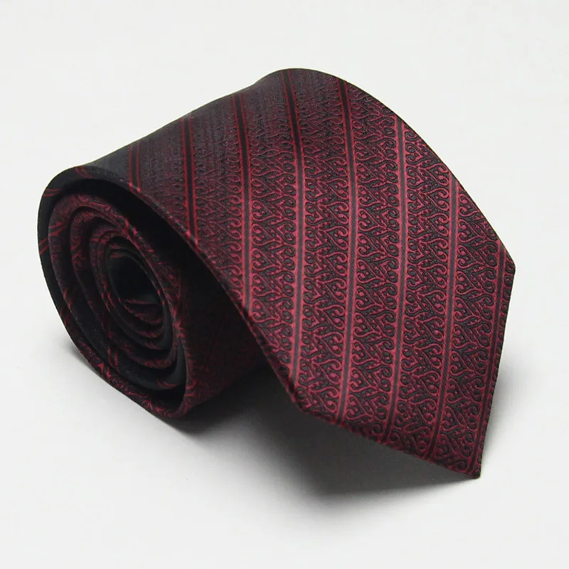 Модный мужской галстук официальная деятельность костюм для встречи одежда 8 см шеи галстуки для мужчин Классический винно-красный галстук с подарочной коробкой - Цвет: Color-7