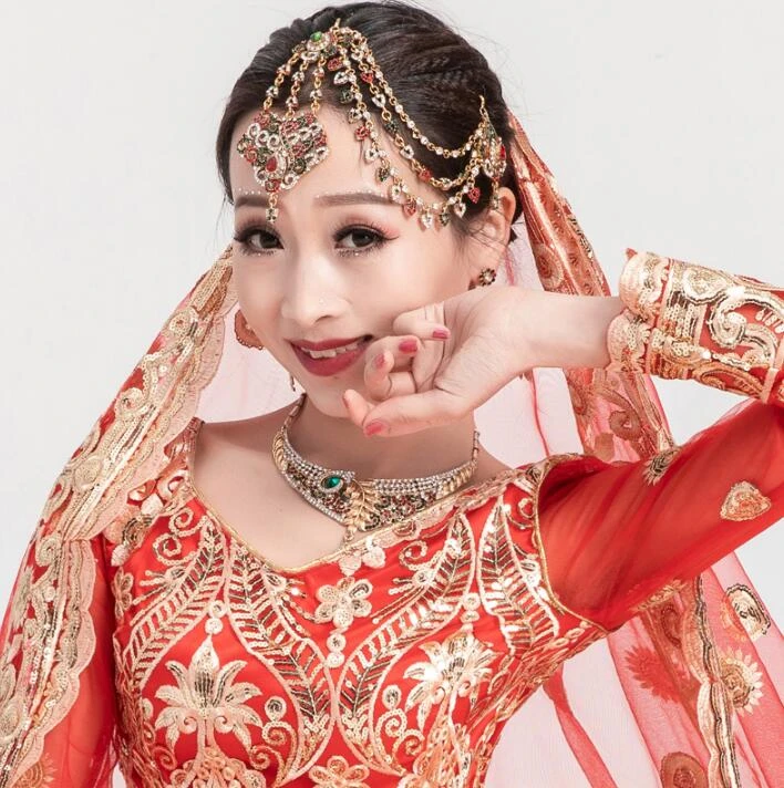 Tahap Prop India Gadis Menari Aksesori Wanita Bellydance Cincin Hiasan Kinerja Kepala Gelang Sabuk India Pakistan Pakaian Aliexpress