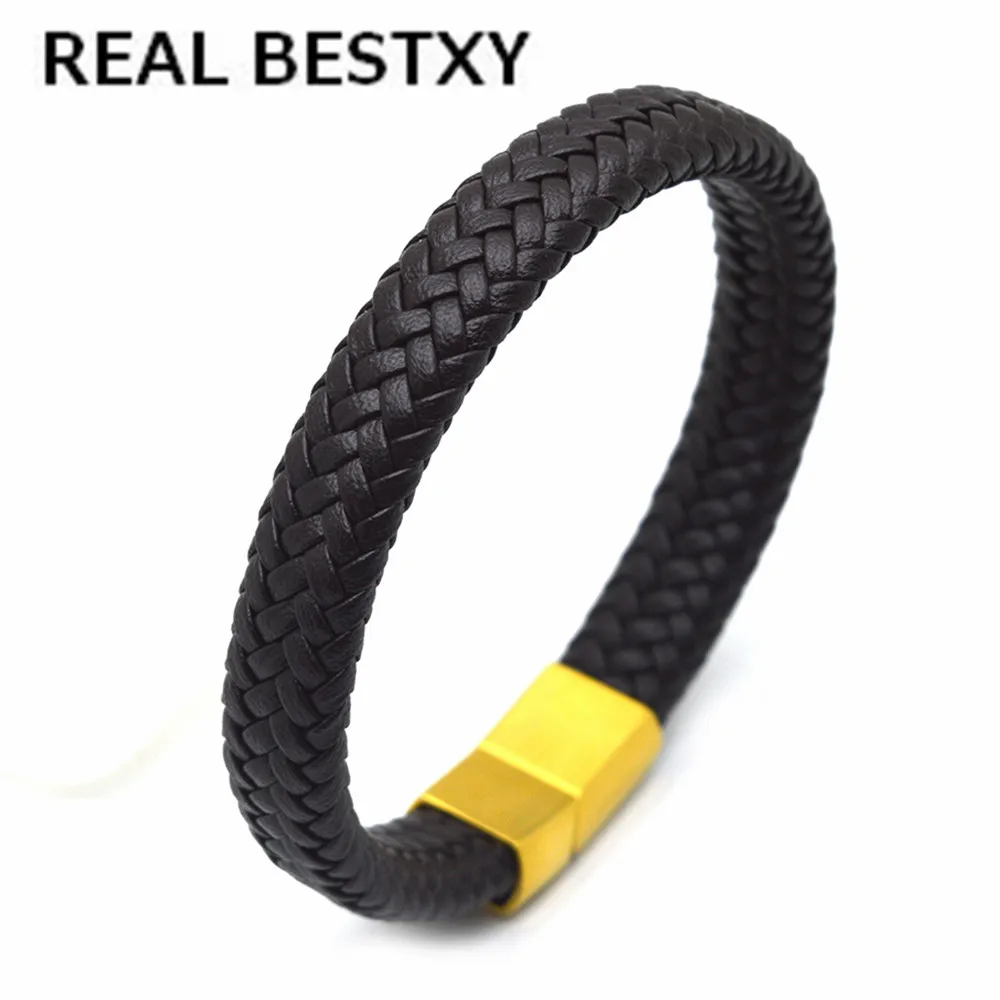 

REAL BESTXY engrave logo men leahter bracelets & bangle leather men bracelets hot sale leather bracelets for men and women best
