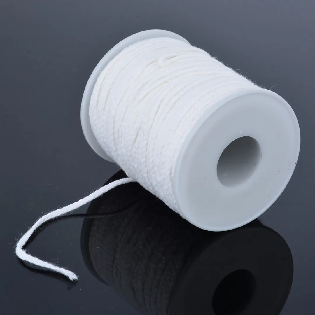1Set Spool of Cotton Square Braid Candle Wicks 2.5mm Width Flat Wick DIY Household Core Candle Making Supplies