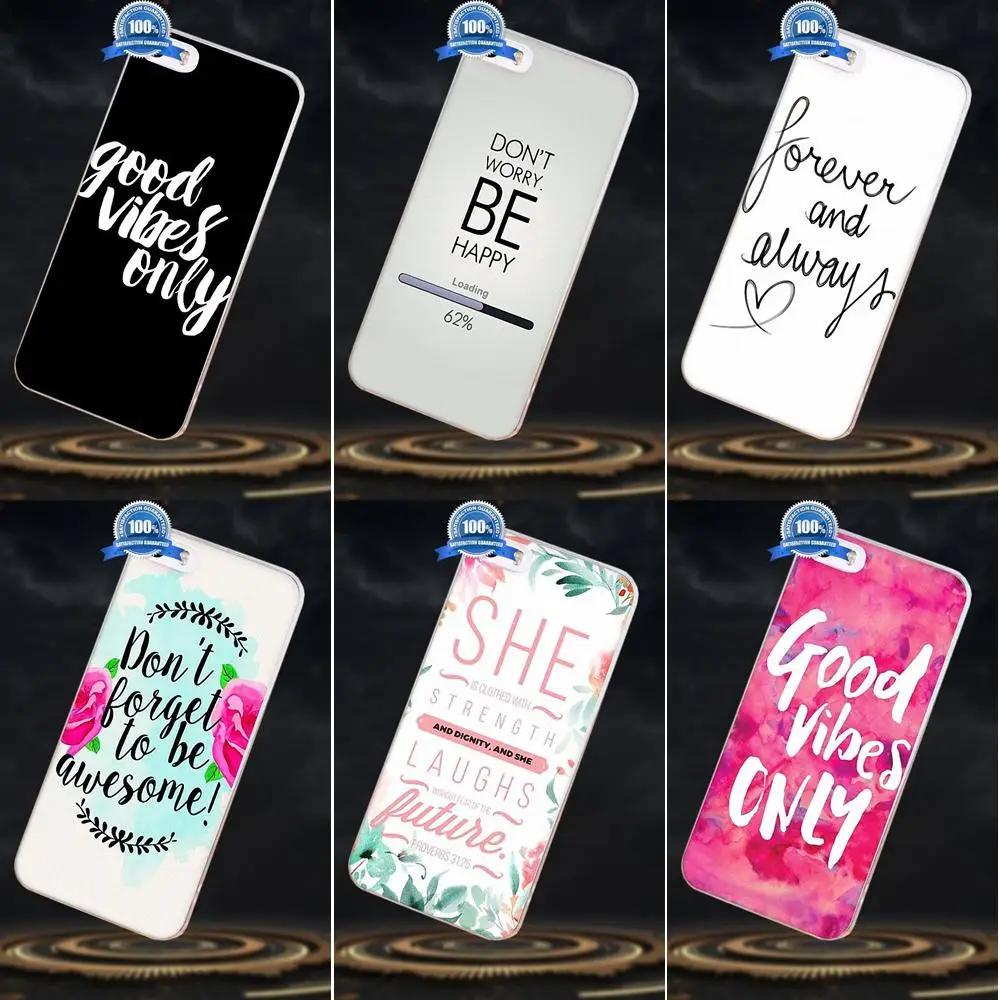 

Proverb Phrase Motto Good Vibes Only For Huawei G7 G8 Honor 5A 5C 5X 6 6X 7 8 V8 Mate 8 9 P7 P8 P9 P10 Lite Plus TPU Printing