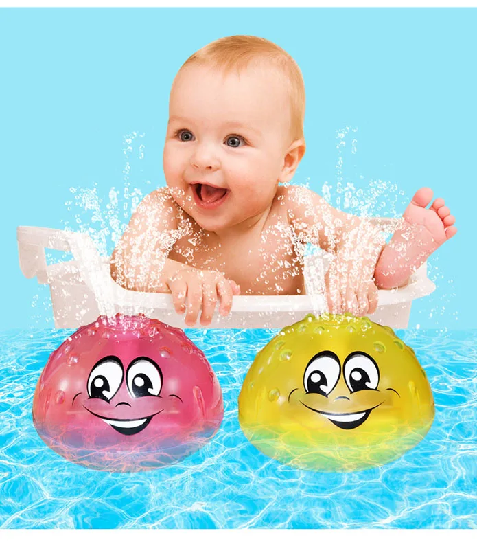 1pcs Bath Toys Spray Water Light Rotate with Shower Pool ToysToddler Swimming pool Party Bathroom LED Light Toys For children
