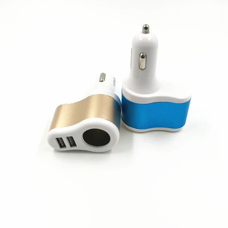 

3.1A Car Dual USB Charger Mobile Phone Car Charger Adapter With Indicate Light Cigarette Lighter Socket 12-24V