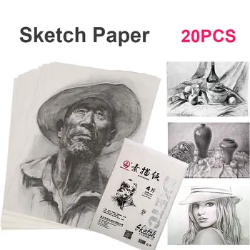 

Sketch Pad 20pcs/Bags Sketch Book Lettering Sketch Paper Drawing Paper 4K 160g Wood Color Office School Supplies Gift