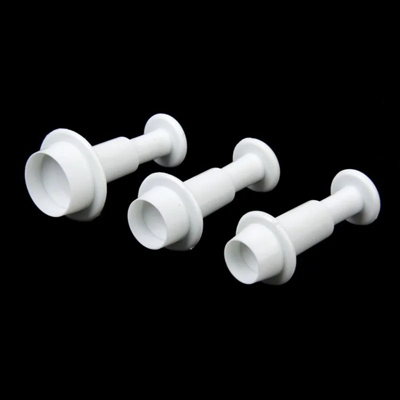 

3 pieces round plastic biscuit plunger cutter DIY fondant decoration tool cake fondant biscuit mold LAD-sale