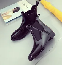 New arrival Designer black rain boots women fashion slip on rubber ankle boots woman four season women rainboots botines mujer