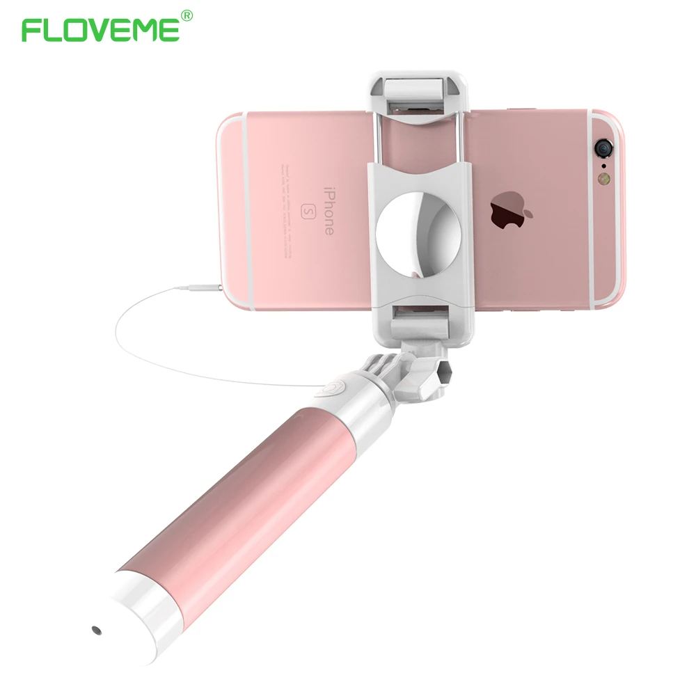 FLOVEME Mini font b Selfie b font font b Stick b font With Button Wired Silicone