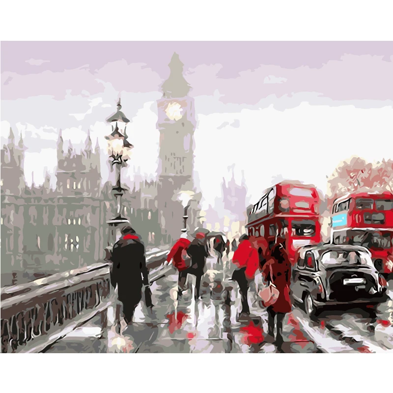 Oil painting by numbers abstract coloring paint by number decorative