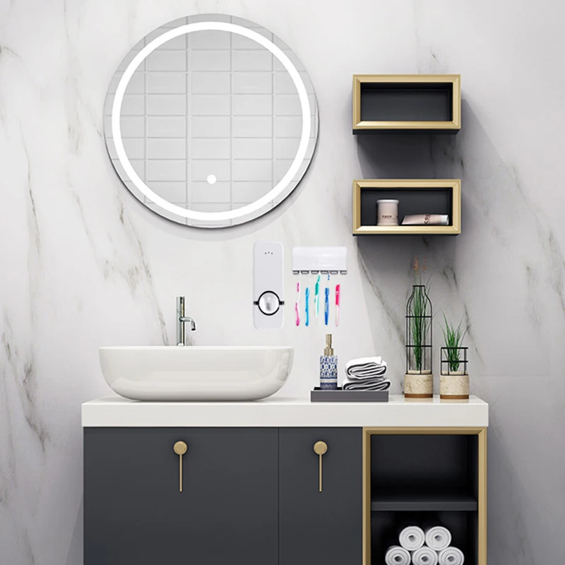 2 In 1 Toothbrush Sterilizer Lazy Toothbrush Holder Creative Automatic Toothpaste Squeezer Dispenser Home Bathroom Accessory Set