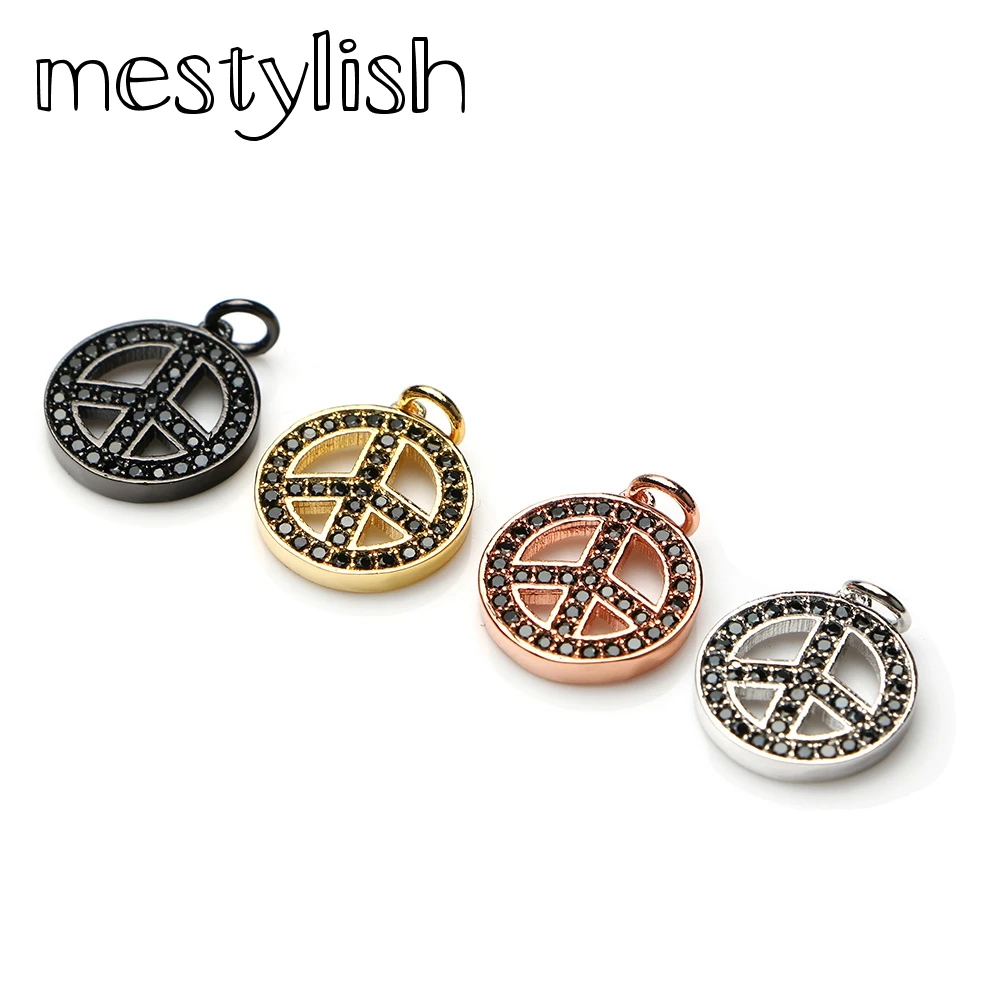 

Mestylish высокое качество мир и OM шармы микро паве цирконий кулон подходит DIY Изготовление браслета ювелирные изделия кулон