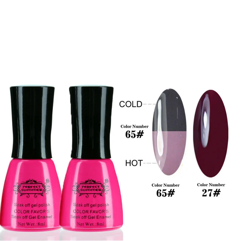 

2 Bottles Nail UV Gel Polish 1 Change Color Gel Black and Glitter Nail Art Set Hot Sale 30s Cure LED UV Soak off Gel Varnish