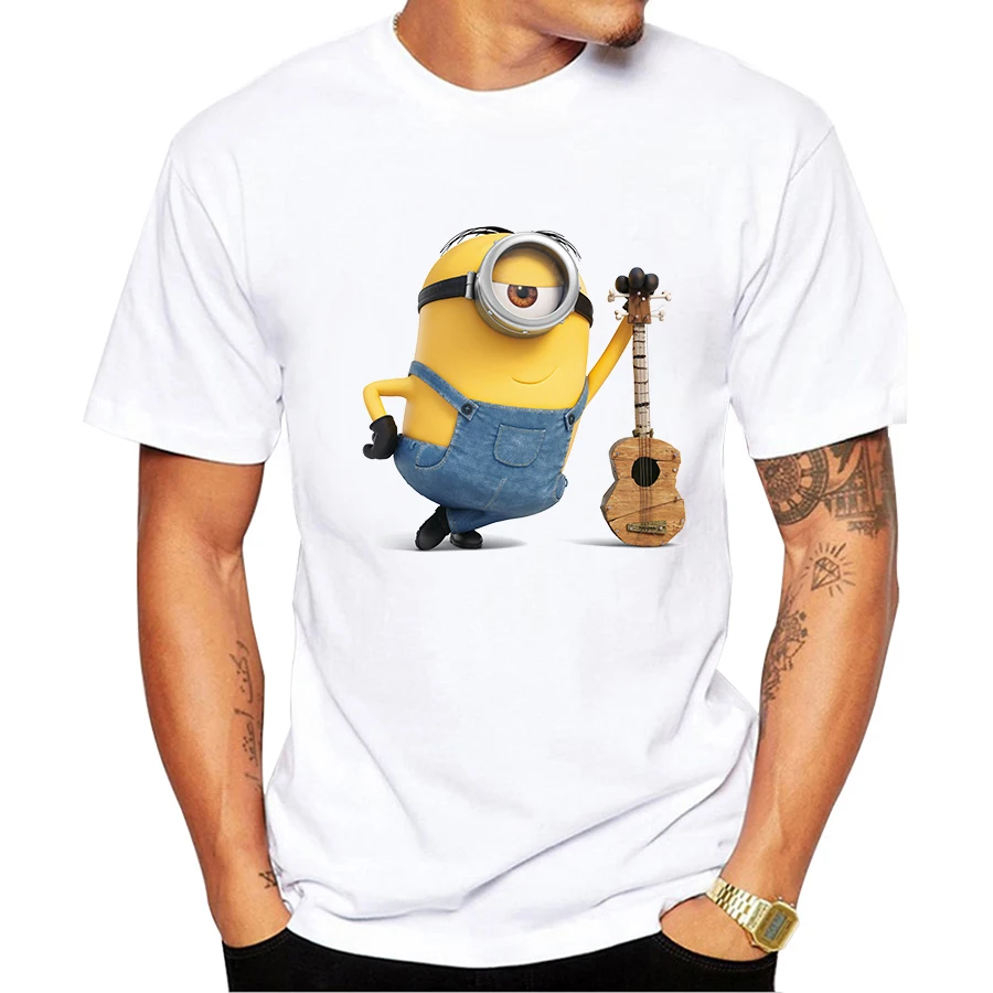 Funny Minions Printed T shirt Men's Fashion T shirt Cool Tops Short