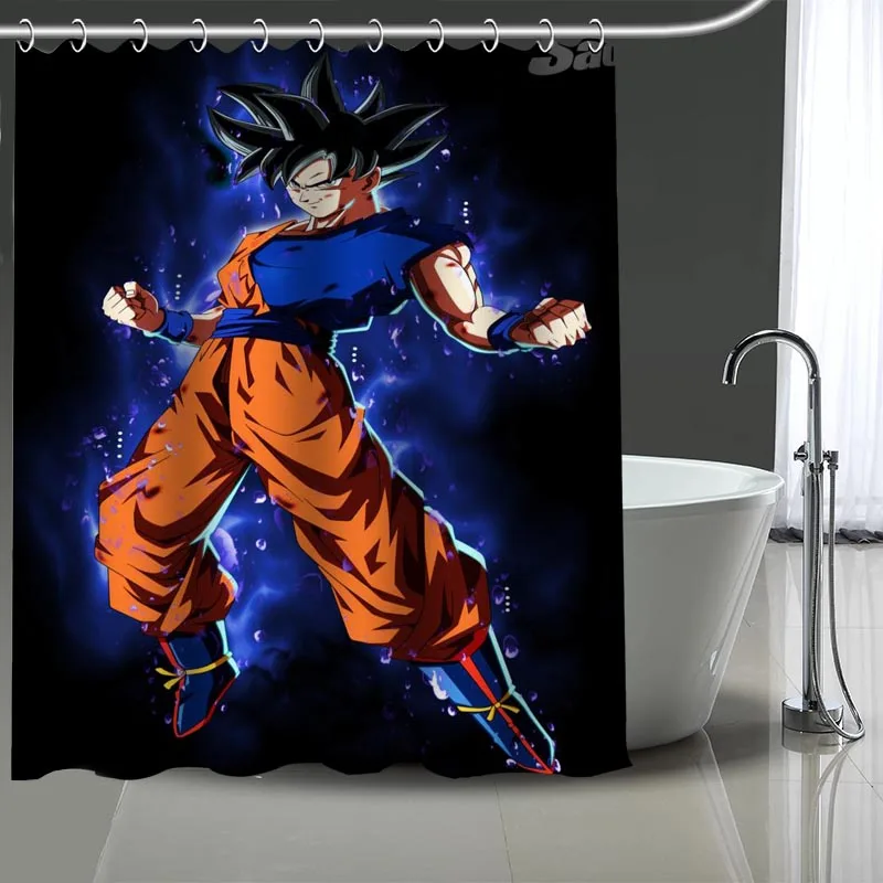 

High Quality Dragon Ball Printing Shower Curtain Waterproof Curtains Bathroom Decor with Hooks Custom your image More size